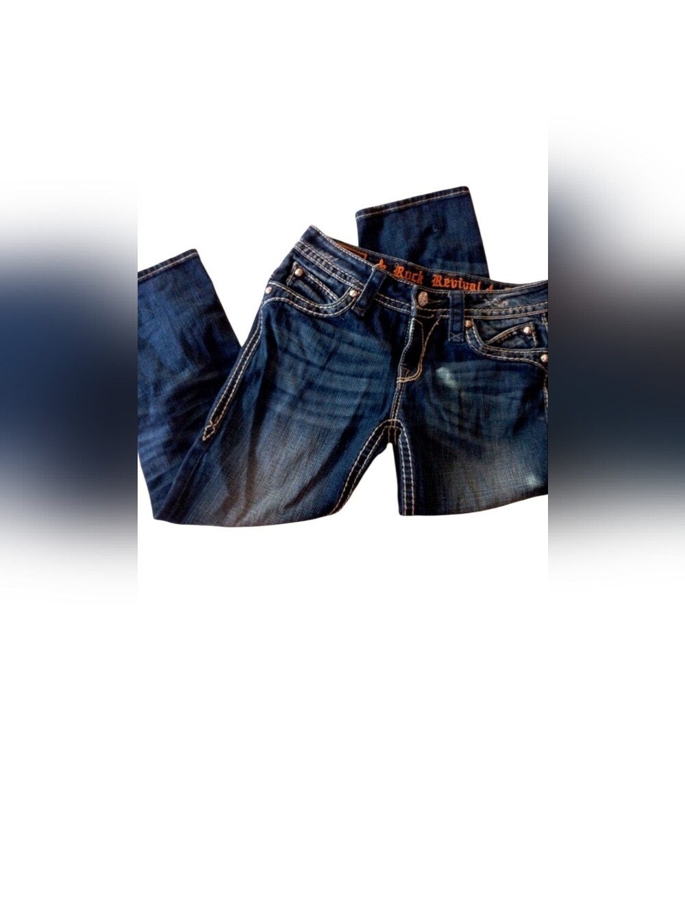 Rock Revival Dark Wash Capri Size 27 - Picture 6 of 9